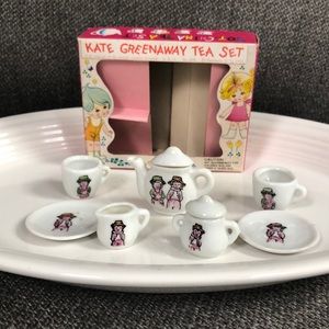 VTG Kate Greenaway miniature 9 piece toy tea set